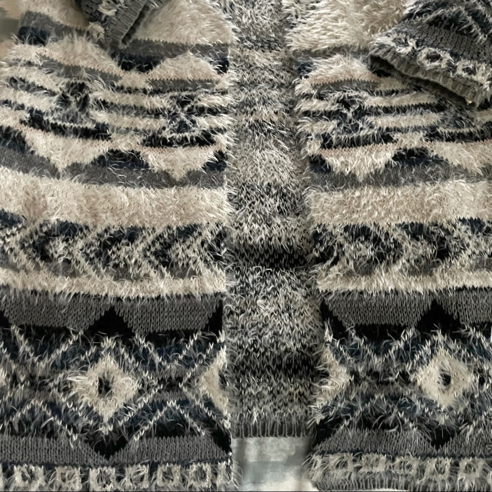 Long, Open Front, Fuzzy Cardigan Size Medium - image 7